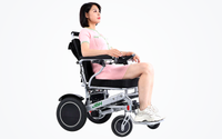 HKM-1667539 Portable Folding Electric Wheelchair Dual 180W Motors 24V 12Ah Battery 12.4 Mile Range 265 lb Capacity Aluminum