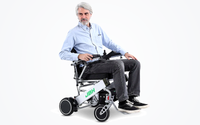 HKM-0913875 Compact Folding Electric Wheelchair Dual 180W Motors 24V 10Ah Battery 15.5 Mile Range 265 lb Capacity Aluminum