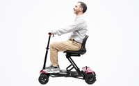 HKM-0416595 Foldable Mobility Scooter 270W Motor 24V 12Ah Battery 11.2 mi Range 5 mph Speed, Bluetooth, Folding Design