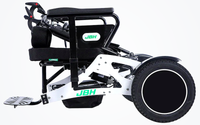 HKM-0192979 Folding Electric Wheelchair Dual 250W Motors 24V 12Ah Removable Battery 9.3 Mile Range 265 lb Capacity Aluminum Frame