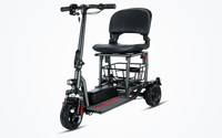 HKM-1497939 Foldable Mobility Scooter 350W Motor 24V 12Ah Battery 12.4 mi Range 6 mph Speed 242.5 lb Capacity, Bluetooth