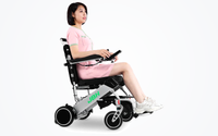 HKM-0848339 Light Folding Electric Wheelchair Dual 180W Motors 24V Dual Battery 12.4 Mile Range 265 lb Capacity Aluminum