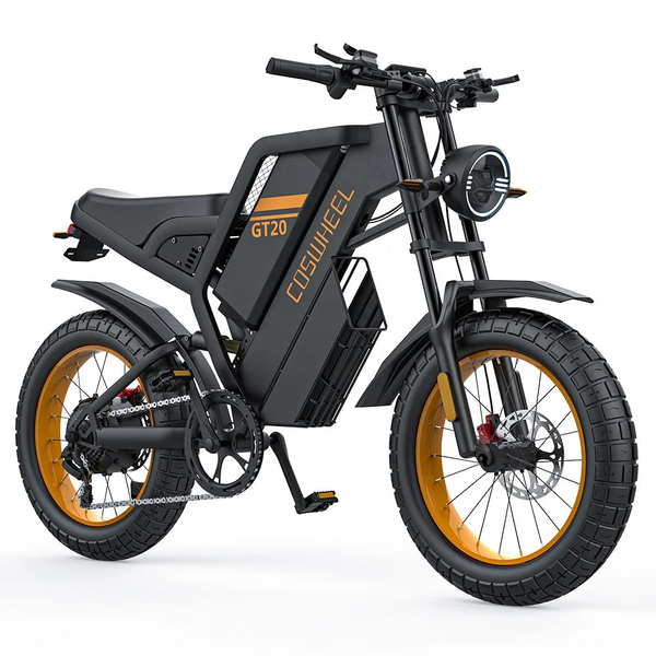 HKM-0058323 1500W 48V 25Ah Up to 37 Miles 20-Inch Fat Tires Hydraulic Disc Brakes 7-Speed Tire Electric Dirt Bike for