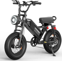HKM-0775379 Electric Bike 750W Motor 48V 15Ah Battery 37 Mile Range 16-Inch Fat Tires 6-Speed Dual Suspension Disc Brakes