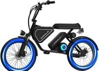 HKM-1201363 Electric Bike 250W Motor 48V 15.6Ah Battery 50 Mile Range 20-Inch Fat Tires With Seat App Control Foldable