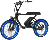 HKM-1201363 Electric Bike 250W Motor 48V 15.6Ah Battery 50 Mile Range 20-Inch Fat Tires With Seat App Control Foldable