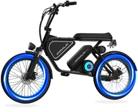 HKM-1201363 Electric Bike 250W Motor 48V 15.6Ah Battery 50 Mile Range 20-Inch Fat Tires With Seat App Control Foldable