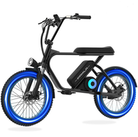HKM-1201363 Electric Bike 250W Motor 48V 15.6Ah Battery 50 Mile Range 20-Inch Fat Tires With Seat App Control Foldable