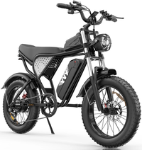 HKM-1463507 Electric Bike 48V 20Ah Battery 37 Mile Range 20-Inch Fat Tires Hydraulic Brakes Full Suspension 7-Speed Running Lights