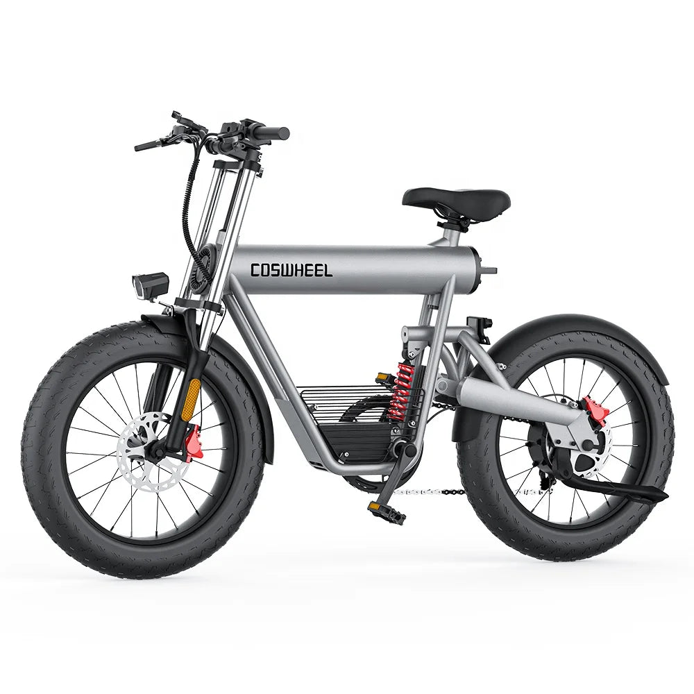 HKM-1752531 Electric Bike 1500W Motor 48V 20Ah Battery 93 Mile Range 20-Inch Fat Tires Full Suspension Shimano 7-Speed