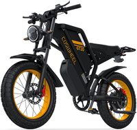 HKM-3462355 Electric Bike 2000W Motor 60V 40Ah Battery 37 Mile Range 20-Inch Fat Tires Hydraulic Brakes 7-Speed Dual Battery