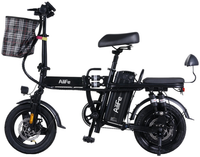 HKM-3882451 Electric Bike 250W Motor 36V 9Ah Battery 50 Mile Range 16-Inch Tires Foldable Disc Brakes Front Rear Suspension