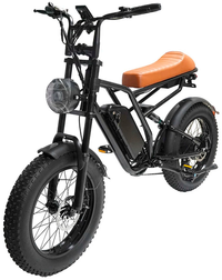 HKM-3921107 Electric Bike 750W Motor 48V 13Ah Battery 37 Mile Range 20-Inch Fat Tires Dual Suspension 7-Speed Disc Brakes