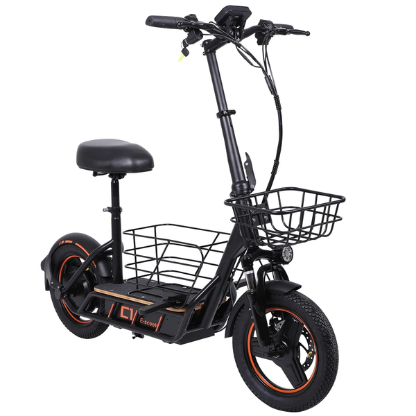 HKM-4537811 Seated Folding Electric Bike for Adults 250W 48V 21Ah Up to 37 Miles 14-Inch Tires Disc Brakes Adult Rider