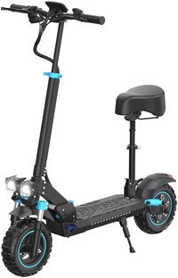 HKM-S6M Pro Electric Scooter 1200W Motor 48V 20.8Ah Battery 37 Mile Range Dual Suspension Disc Brakes Folding Frame LED Light