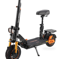 HKM-4594593 Off-Road Folding Electric Scooter with Seat, 800W Motor (1000W Peak), 48V 18Ah Battery, 28 mph, 11/10 in Tires