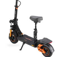HKM-4594593 Off-Road Folding Electric Scooter with Seat, 800W Motor (1000W Peak), 48V 18Ah Battery, 28 mph, 11/10 in Tires