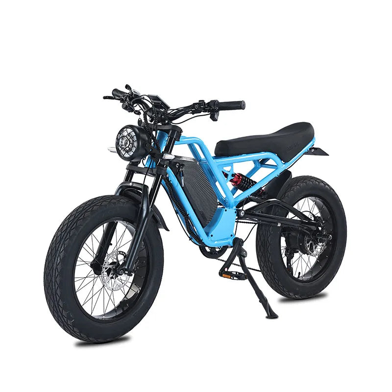 HKM-6051027 Electric Bike 1500W Motor 48V 18Ah Battery 37 Mile Range 20-Inch Fat Tires Full Suspension Shimano 7-Speed