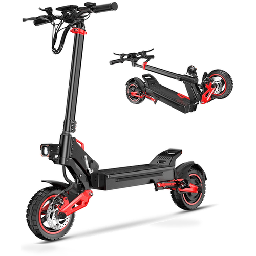 HKM-7204051 Off-Road Electric Scooter 1600W Motor 48V 18Ah Battery 31 Mile Range 10-Inch Tires Front and Rear Disc Brakes