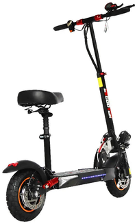 HKM-7384275 Electric Scooter 800W Motor 48V 16Ah Battery 22 Mile Range Foldable With Seat Dual Suspension Disc Brakes