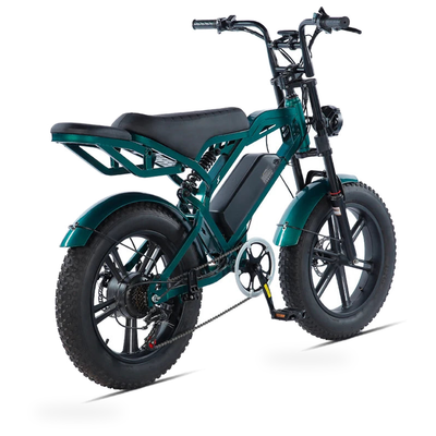 HKM-7418579 Moped Style Fat Tire Electric Bike, 750W Motor, 48V 13Ah Battery, 20 x 4 in Tires, 24.9 mph, 7 Speed