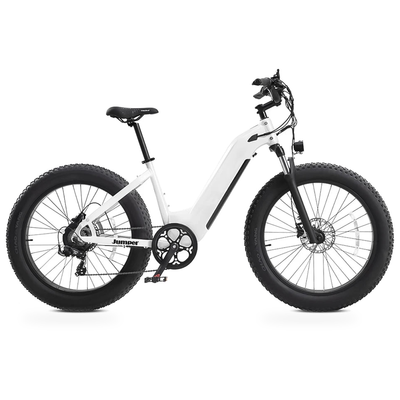 HKM-7516883 Step-Through Fat Tire Electric Bike, 250W Motor with 750W Peak, 48V 15Ah Battery, 26 x 4 in Tires, 7 Speed