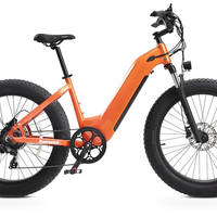 HKM-7516883 Step-Through Fat Tire Electric Bike, 250W Motor with 750W Peak, 48V 15Ah Battery, 26 x 4 in Tires, 7 Speed