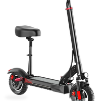 HKM-7682643 Off-Road Folding Electric Scooter with Seat, 48V 16Ah Battery, 28-34 mi Range, 10 in Off-Road Tires, 330 lb Load
