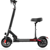 HKM-7682643 Off-Road Folding Electric Scooter with Seat, 48V 16Ah Battery, 28-34 mi Range, 10 in Off-Road Tires, 330 lb Load