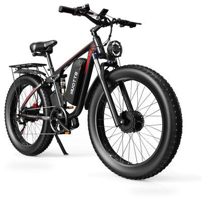 HKM-7877331 Dual Motor Electric Fat Tire Bike, 2 x 750W Motors, 48V 20Ah Battery, 26 x 4 in Tires, Hydraulic Disc Brakes