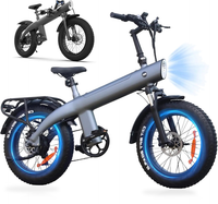 HKM-8174547 Electric Bike 750W Motor 48V 13Ah Battery 37 Mile Range 20-Inch Fat Tires Folding 7-Speed Disc Brakes Full Suspension
