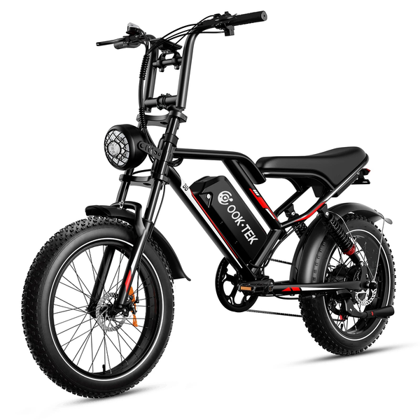 HKM-8285011 Fat Tire Electric Dirt Bike - 1000W Motor 48V 17.5Ah Battery 37 Mile Range 20-Inch Tires Hydraulic Disc Brakes 7-Speed