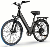 HKM-8410195 Electric Bike 350W Motor 36V 13Ah Battery 50 Mile Range 26-Inch Tires Removable Battery 7-Speed Disc Brakes
