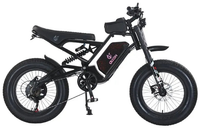 HKM-9042515 Electric Bike 1500W Motor 52V 25Ah Battery 31 Mile Range 20-Inch Fat Tires Hydraulic Brakes 7-Speed Full Suspension