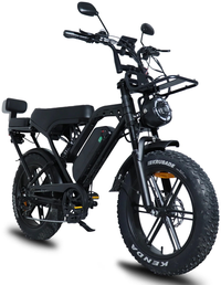 HKM-9599571 Electric Bike 1000W Motor 48V 15Ah Battery 37 Mile Range 20-Inch Fat Tires Foldable Disc Brakes Front Rear Suspension