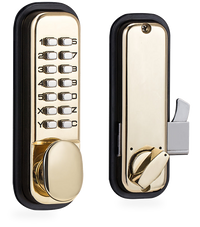 HKM-6028115 Mechanical Code Door Lock Keyless Push Button Combination Entry Sliding Lock with Digital Keypad for Home Use
