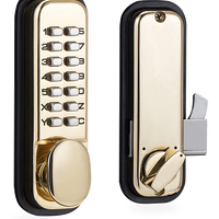 HKM-6028115 Mechanical Code Door Lock Keyless Push Button Combination Entry Sliding Lock with Digital Keypad for Home Use