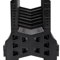 HKM-0233555 RV Sewer Hose Support 10 FT Adjustable Black Drain Hose Holder for Travel Trailer Motorhome with Tie-Down Strap